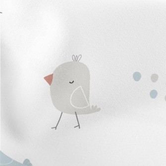 The Happy Life Of Birds Lightweight Cotton Poplin