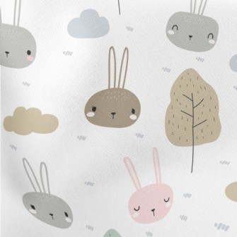 Cute Little Rabbit Lightweight Cotton Poplin