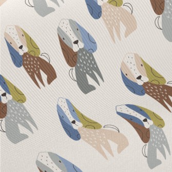 Long-faced Spotted Dog In A Da Midweight Cotton Poplin