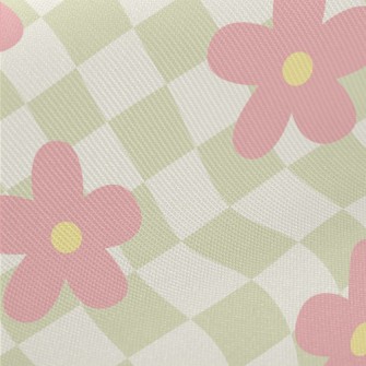 Small Flowers On Two-color Pla Midweight Cotton Poplin