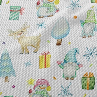 Dwarfs Hold Christmas Celebrat Birdseye Piqué