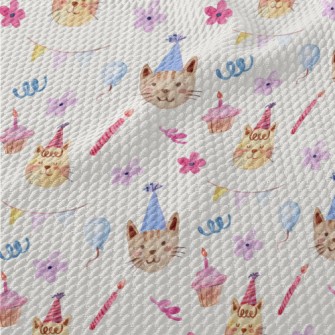 Cats Celebrating Birthday Toge Birdseye Piqué