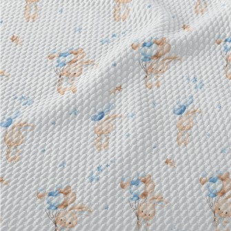 Rabbit Flying In The Sky With  Birdseye Piqué