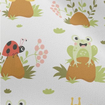 Cute Insect On Mushroom Chiffon