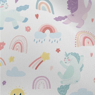 Happy Unicorn And Rainbow Chiffon