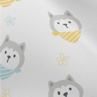 Husky Wearing A Scarf Chiffon