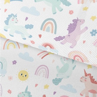 Happy Unicorn And Rainbow Waterproof Oxford