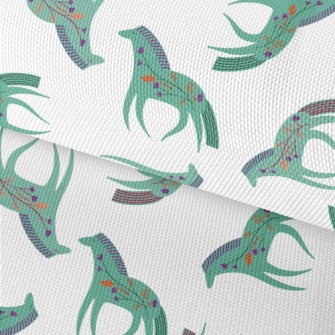 Green Horse With Flowers Waterproof Oxford