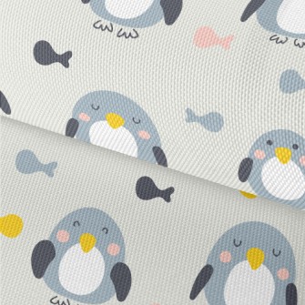 Cute Squinting Penguin And Fis Waterproof Oxford