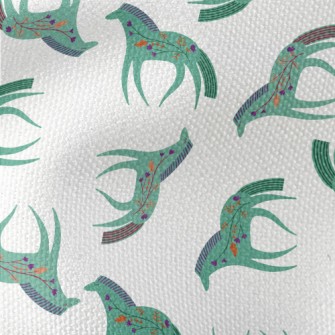 Green Horse With Flowers Waterproof Canvas