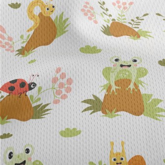 Cute Insect On Mushroom Athletic Mesh Flat Back