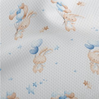 Rabbit Flying In The Sky With  Athletic Mesh Flat Back