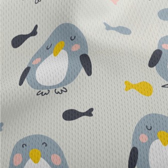 Cute Squinting Penguin And Fis Athletic Mesh Flat Back