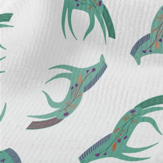 Green Horse With Flowers Terry