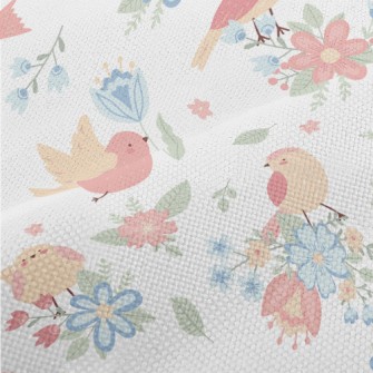 Birds Flying Among The Flowers Performance Linen