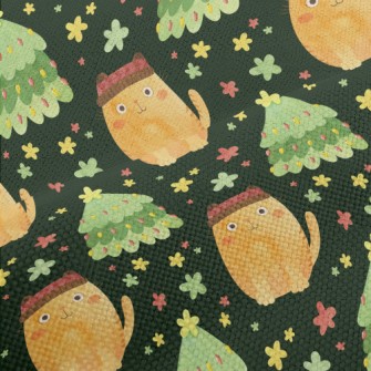 Christmas Tree And Cat In Hat Performance Linen