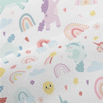 Happy Unicorn And Rainbow Performance Linen