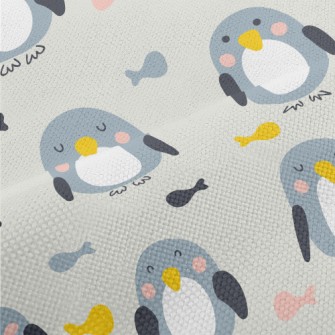 Cute Squinting Penguin And Fis Performance Linen