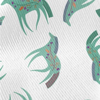Green Horse With Flowers Standard Corduroy