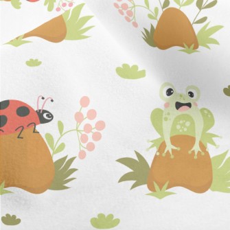 Cute Insect On Mushroom Micro Fleece