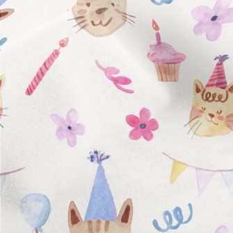 Cats Celebrating Birthday Toge Micro Fleece