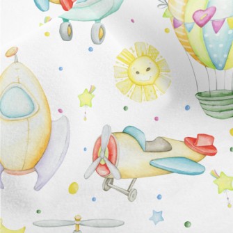 Cute Air Vehicles Micro Fleece