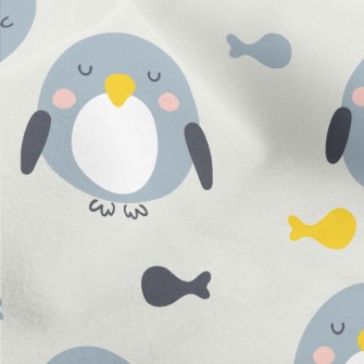 Cute Squinting Penguin And Fis Micro Fleece