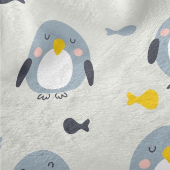 Cute Squinting Penguin And Fis Minky