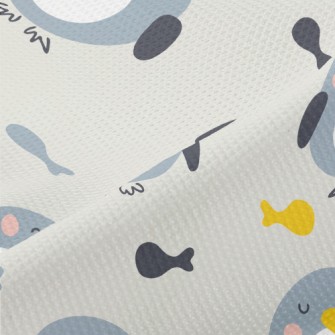 Cute Squinting Penguin And Fis Piqué