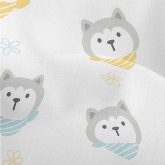 Husky Wearing A Scarf Lightweight Performance Linen