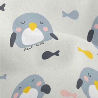 Cute Squinting Penguin And Fis Lightweight Performance Linen