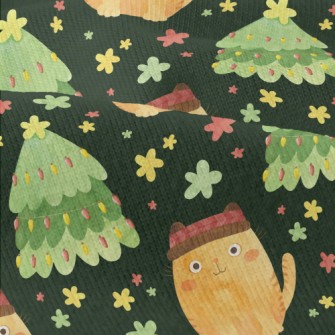 Christmas Tree And Cat In Hat Modern Jersey