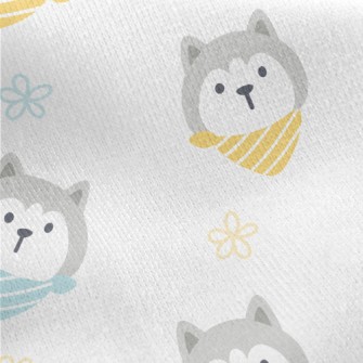 Husky Wearing A Scarf Jersey Backed Fleece