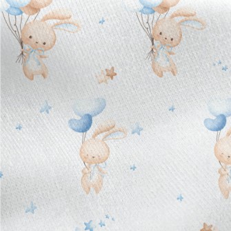 Rabbit Flying In The Sky With  Jersey Backed Fleece