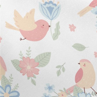 Birds Flying Among The Flowers Pongee