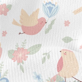 Birds Flying Among The Flowers Stretch Jersey