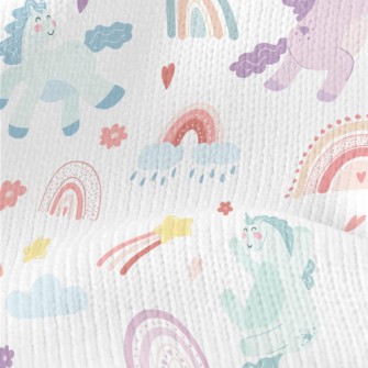 Happy Unicorn And Rainbow Stretch Jersey