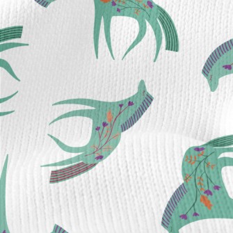 Green Horse With Flowers Stretch Jersey