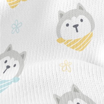 Husky Wearing A Scarf Stretch Jersey