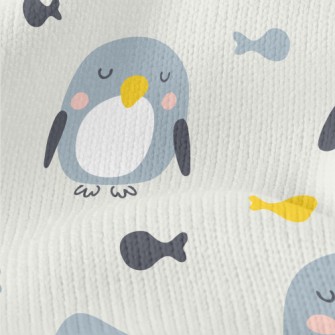 Cute Squinting Penguin And Fis Stretch Jersey