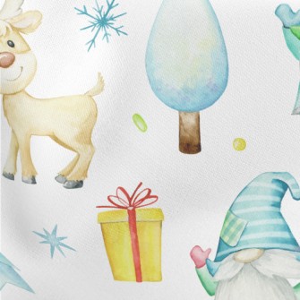 Dwarfs Hold Christmas Celebrat Lightweight Cotton Poplin