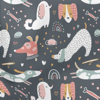 Heart-shaped And Lively Puppie Lightweight Cotton Poplin