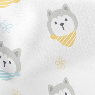Husky Wearing A Scarf Lightweight Cotton Poplin