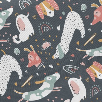 Heart-shaped And Lively Puppie Midweight Cotton Poplin