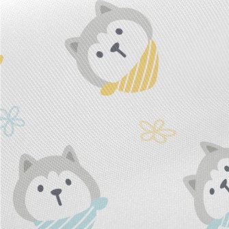 Husky Wearing A Scarf Midweight Cotton Poplin