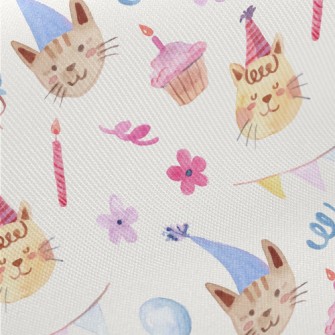 Cats Celebrating Birthday Toge Midweight Cotton Poplin