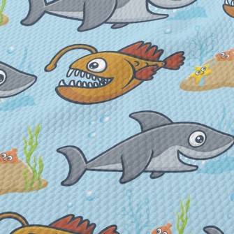 Shark Fang Lantern Fish Birdseye Piqué