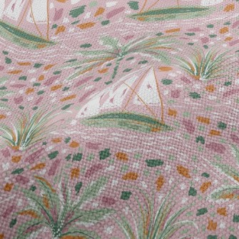 Crayon Doodle Sailboat Performance Linen