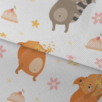 Cute Squirrel Raccoon Waterproof Oxford