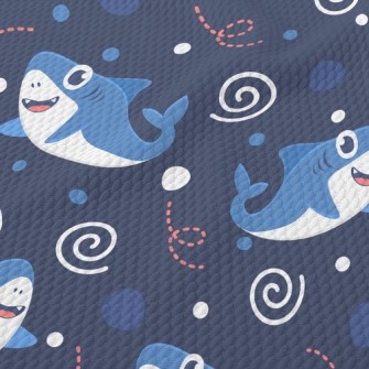 Q Version Of Cute Shark Birdseye Piqué